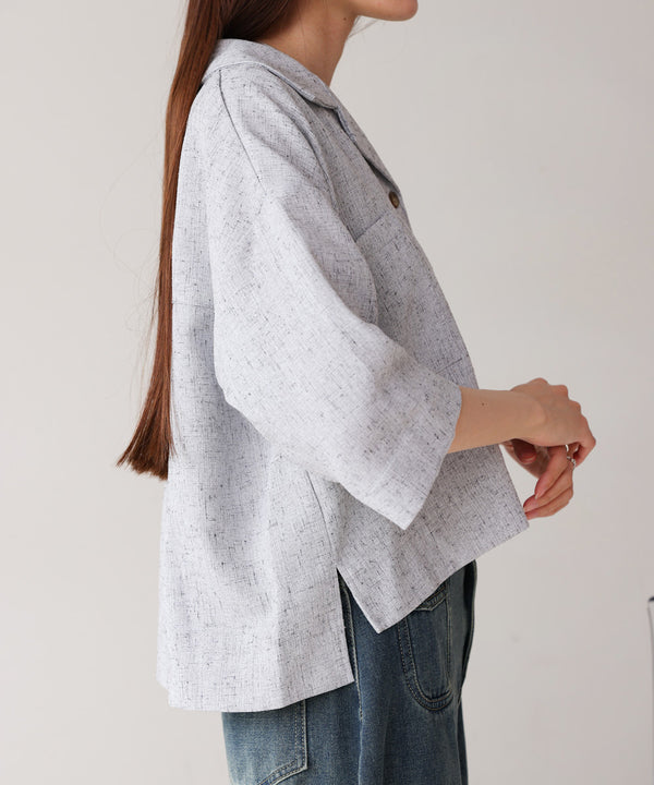 オープンカラーハーフスリーブシャツ