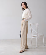 リネンライクウエストギャザーパンツ