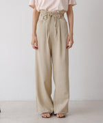 リネンライクウエストギャザーパンツ