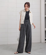 リネンライクウエストギャザーパンツ