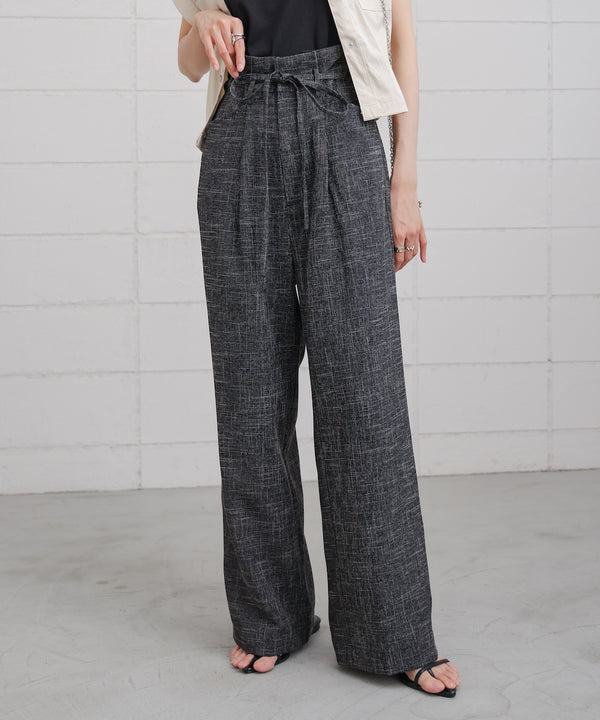 リネンライクウエストギャザーパンツ