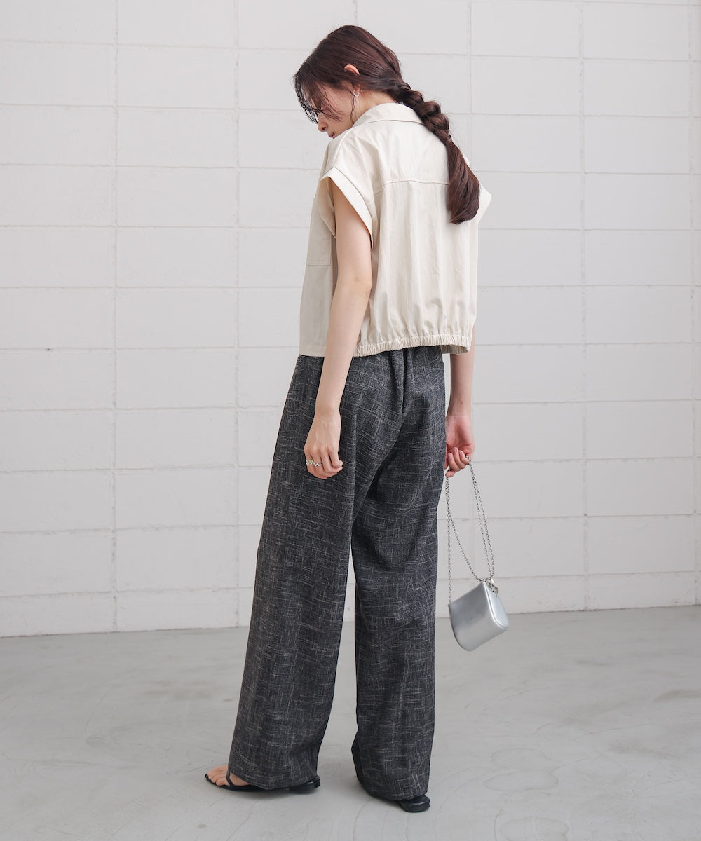 リネンライクウエストギャザーパンツ
