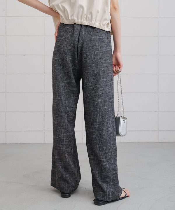 リネンライクウエストギャザーパンツ