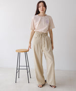 リネンライクウエストギャザーパンツ