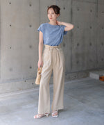 リネンライクウエストギャザーパンツ