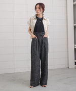 リネンライクウエストギャザーパンツ