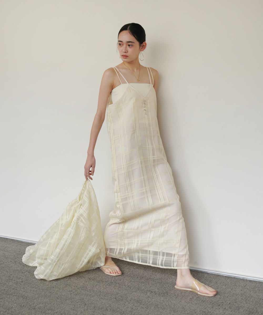 シアーチェックキャミワンピース