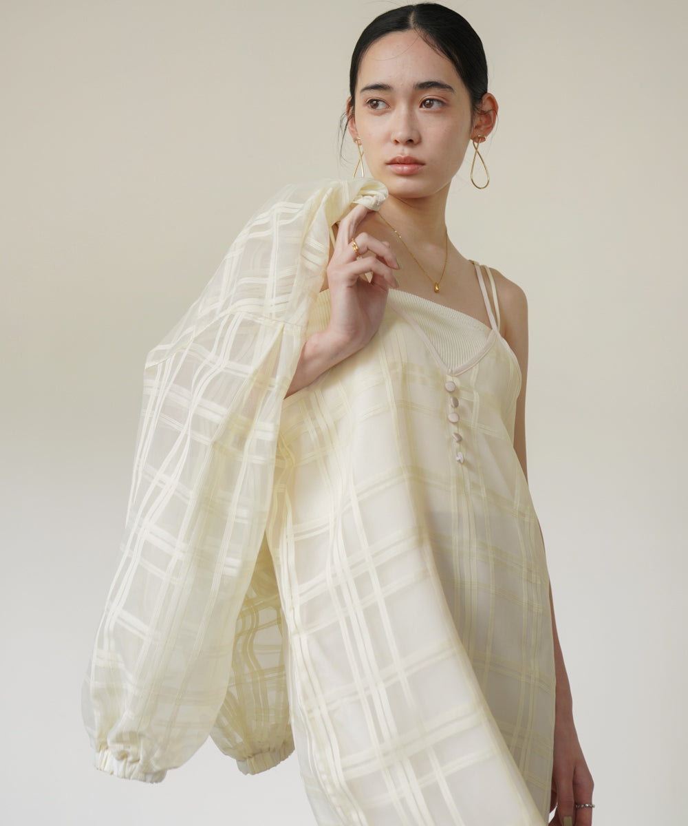 シアーチェックキャミワンピース