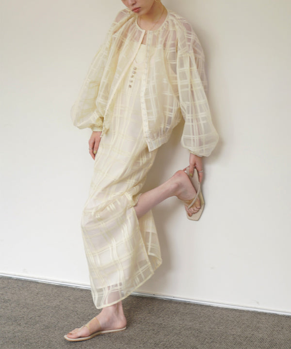 シアーチェックキャミワンピース