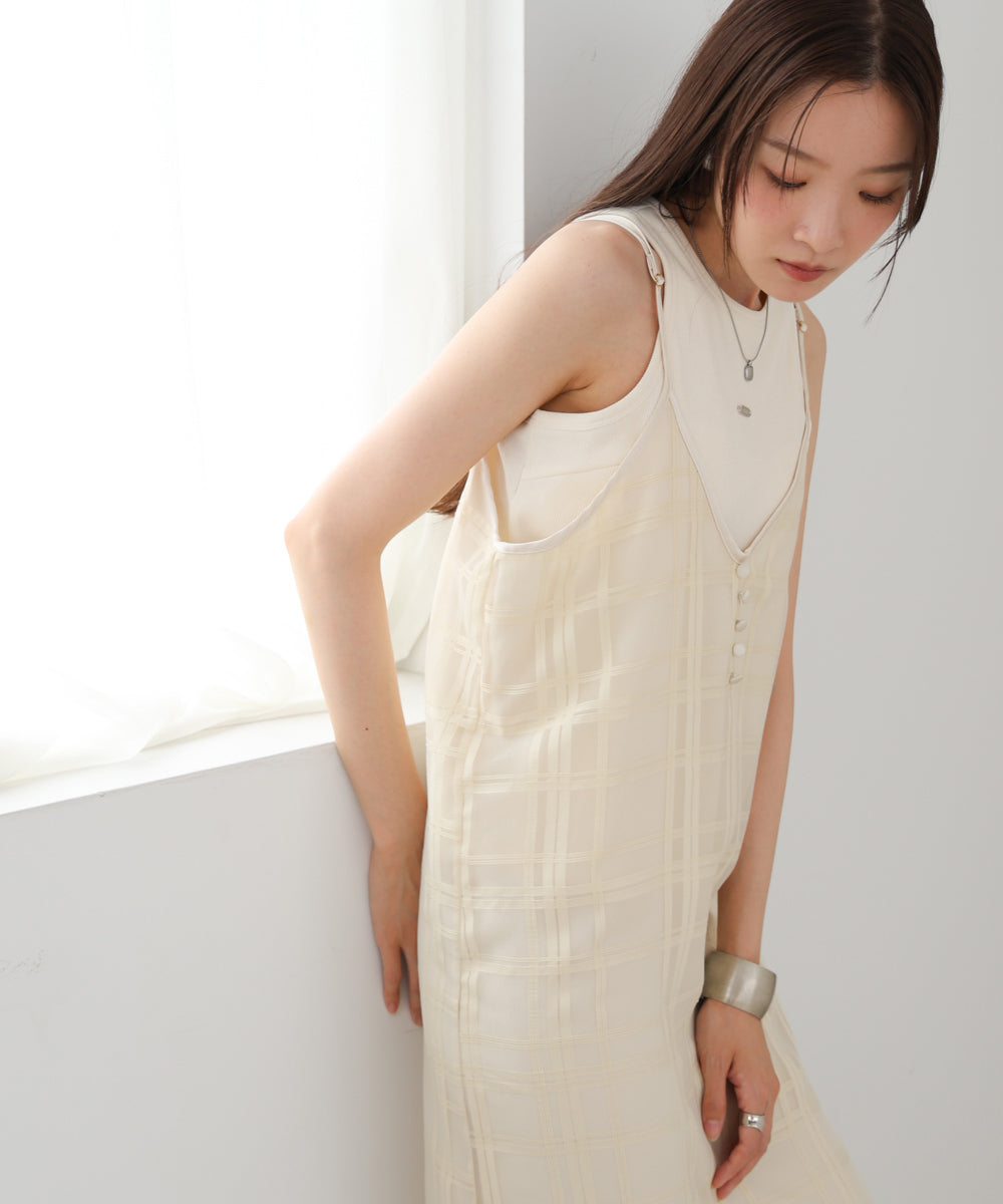 シアーチェックキャミワンピース