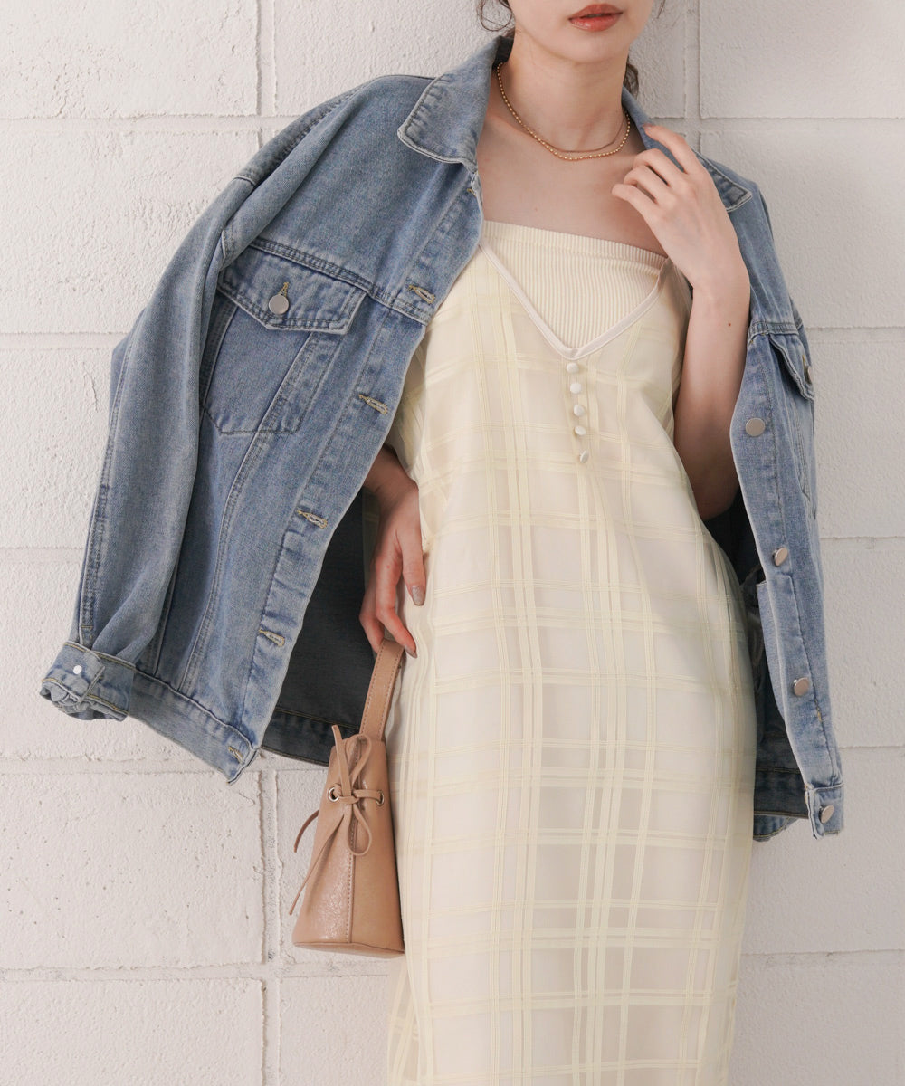 シアーチェックキャミワンピース