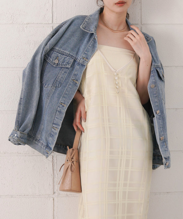 シアーチェックキャミワンピース