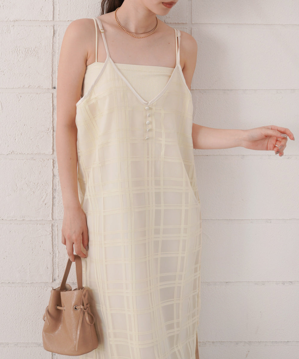 シアーチェックキャミワンピース