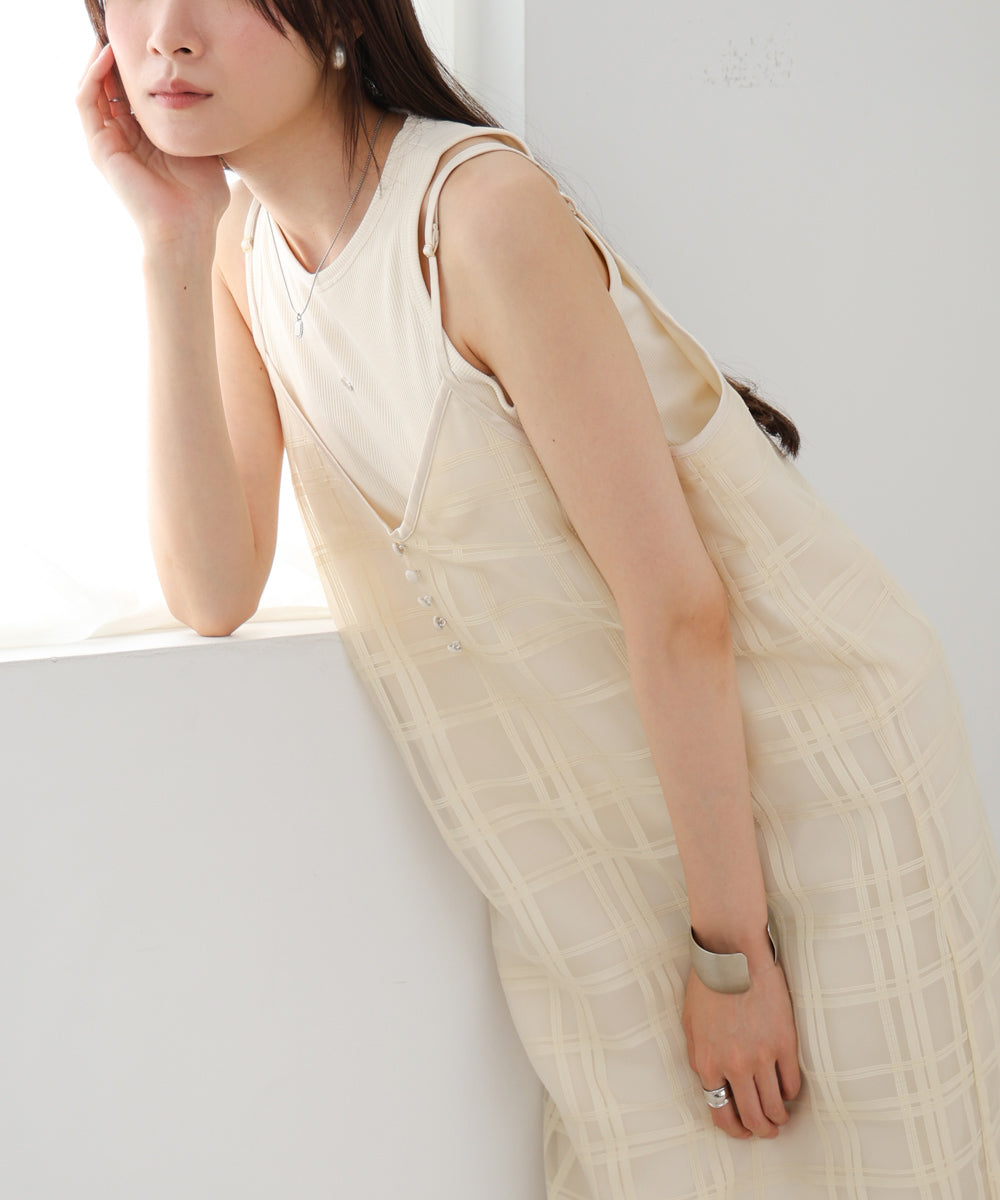 シアーチェックキャミワンピース