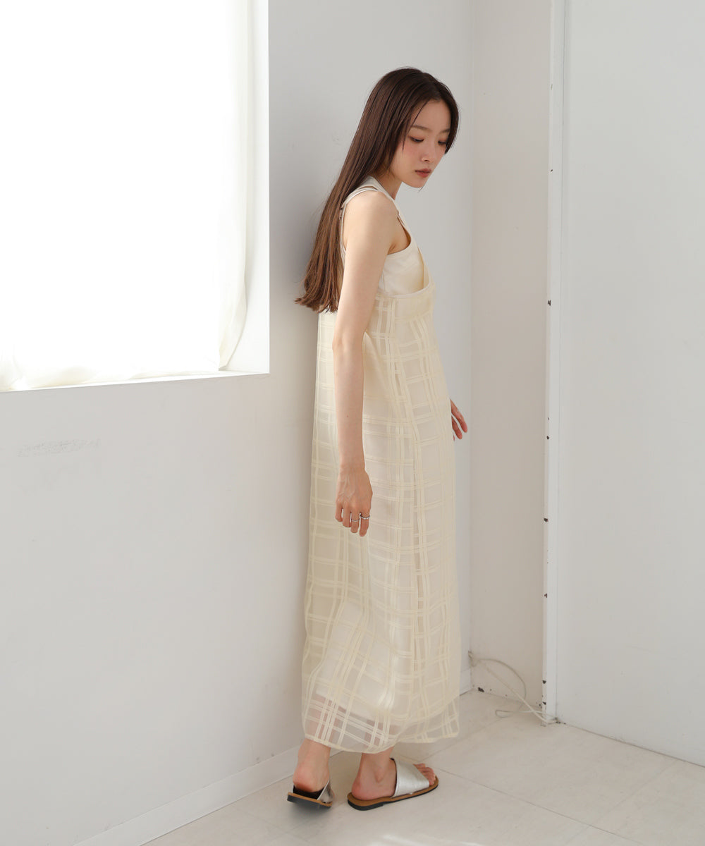 シアーチェックキャミワンピース