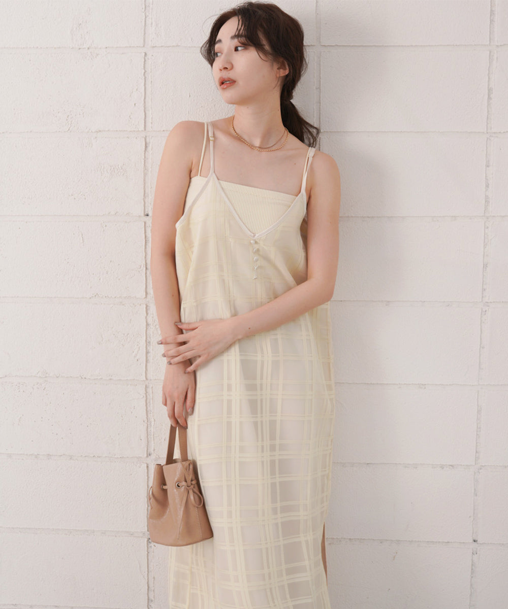 シアーチェックキャミワンピース