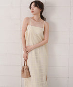 シアーチェックキャミワンピース