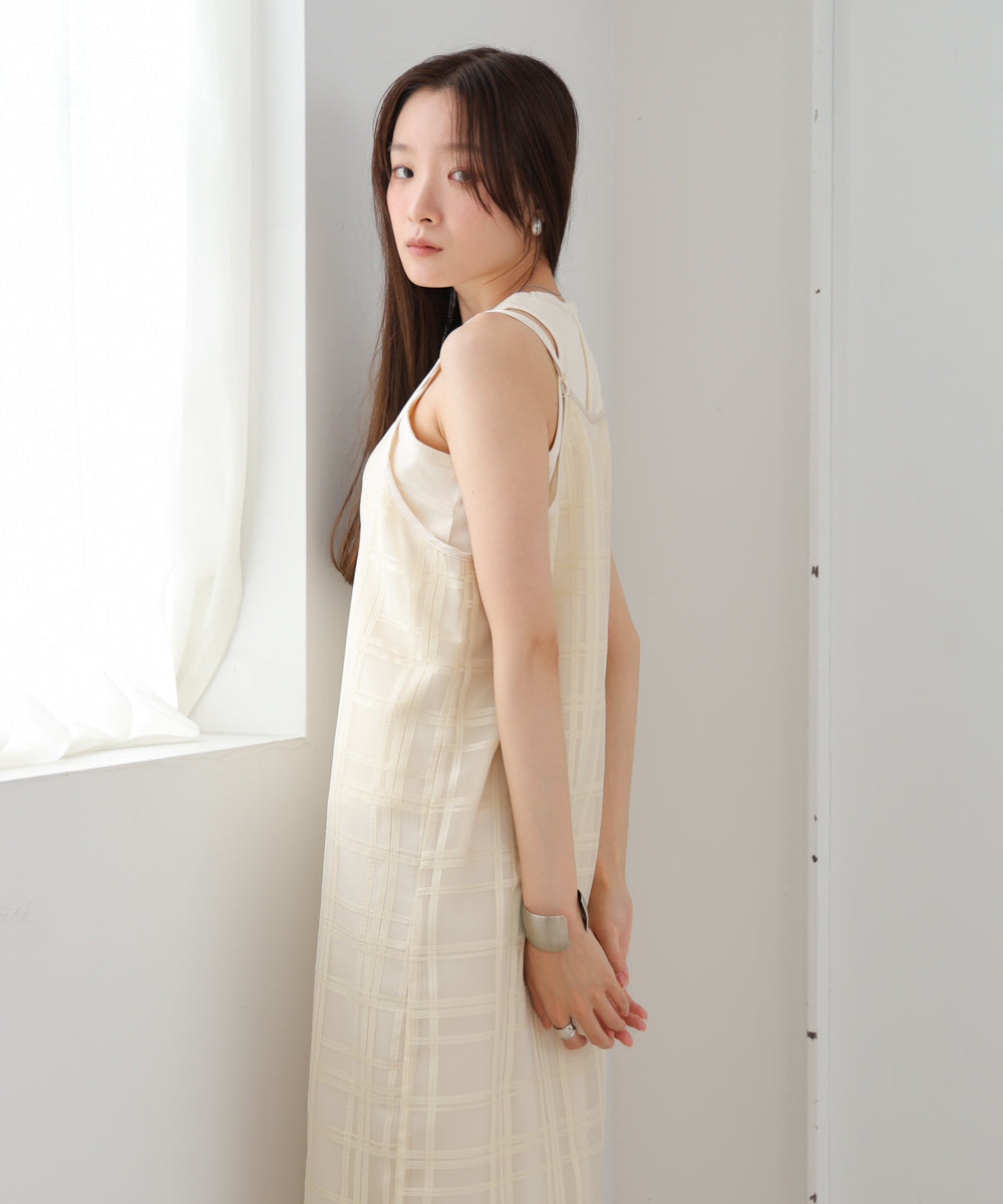 シアーチェックキャミワンピース