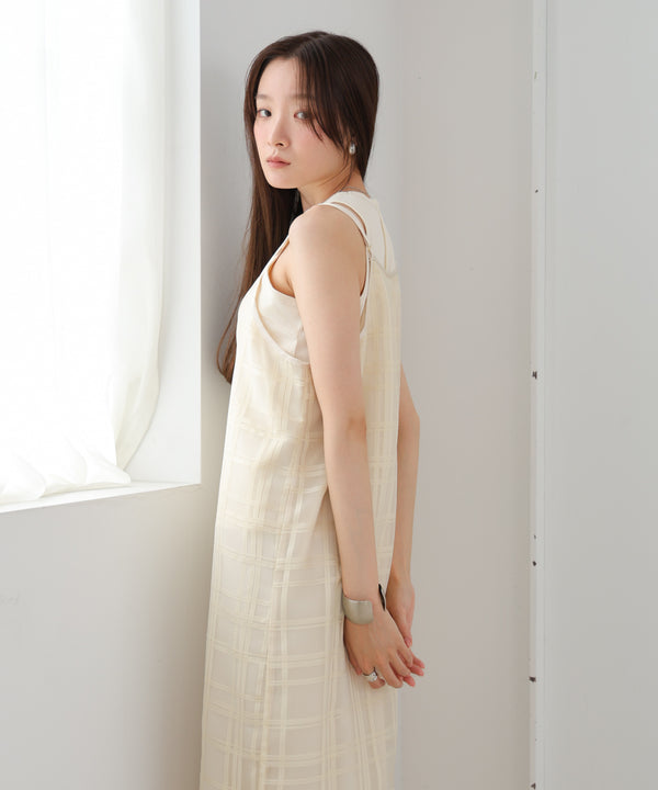 シアーチェックキャミワンピース