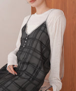 シアーチェックキャミワンピース