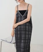 シアーチェックキャミワンピース