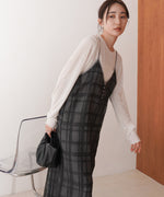 シアーチェックキャミワンピース