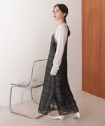 シアーチェックキャミワンピース