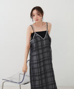 シアーチェックキャミワンピース