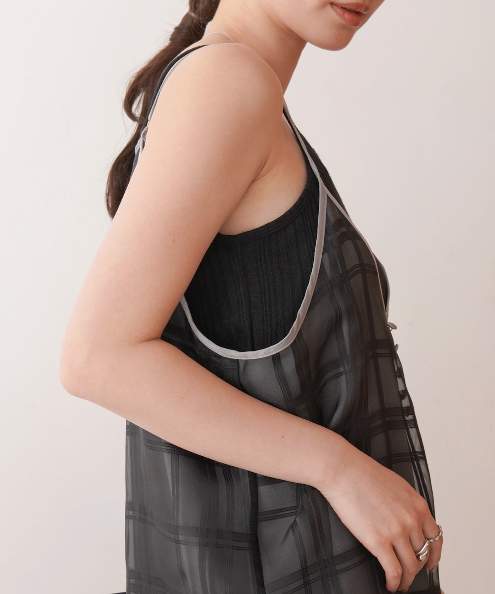 シアーチェックキャミワンピース