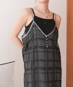 シアーチェックキャミワンピース