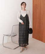 シアーチェックキャミワンピース