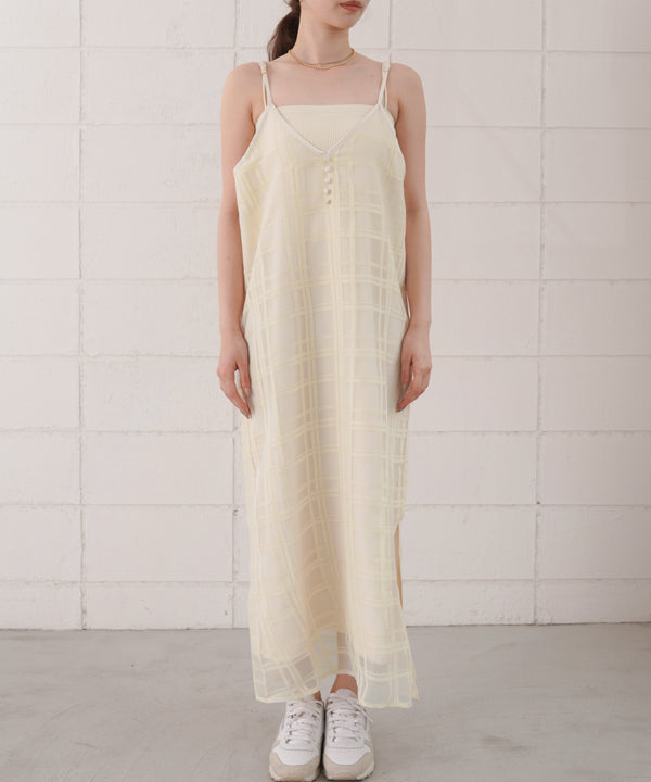 シアーチェックキャミワンピース