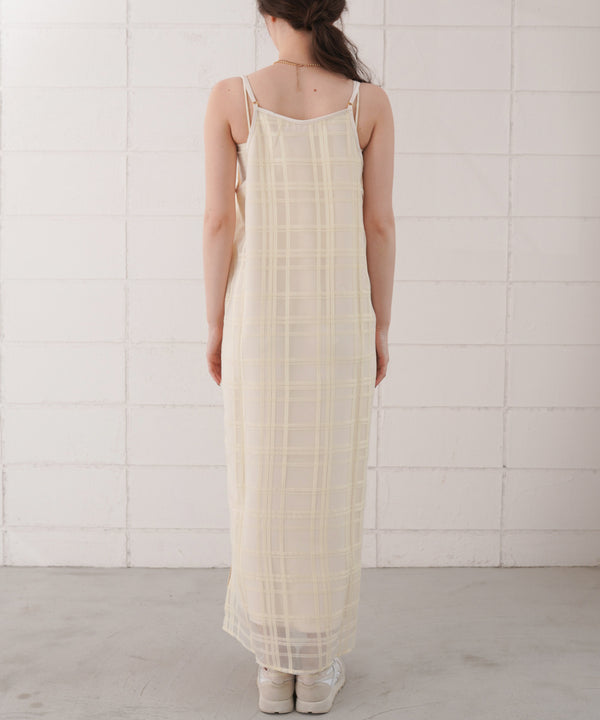 シアーチェックキャミワンピース