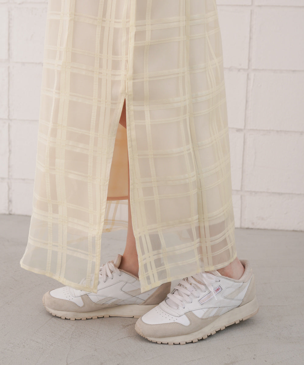 シアーチェックキャミワンピース