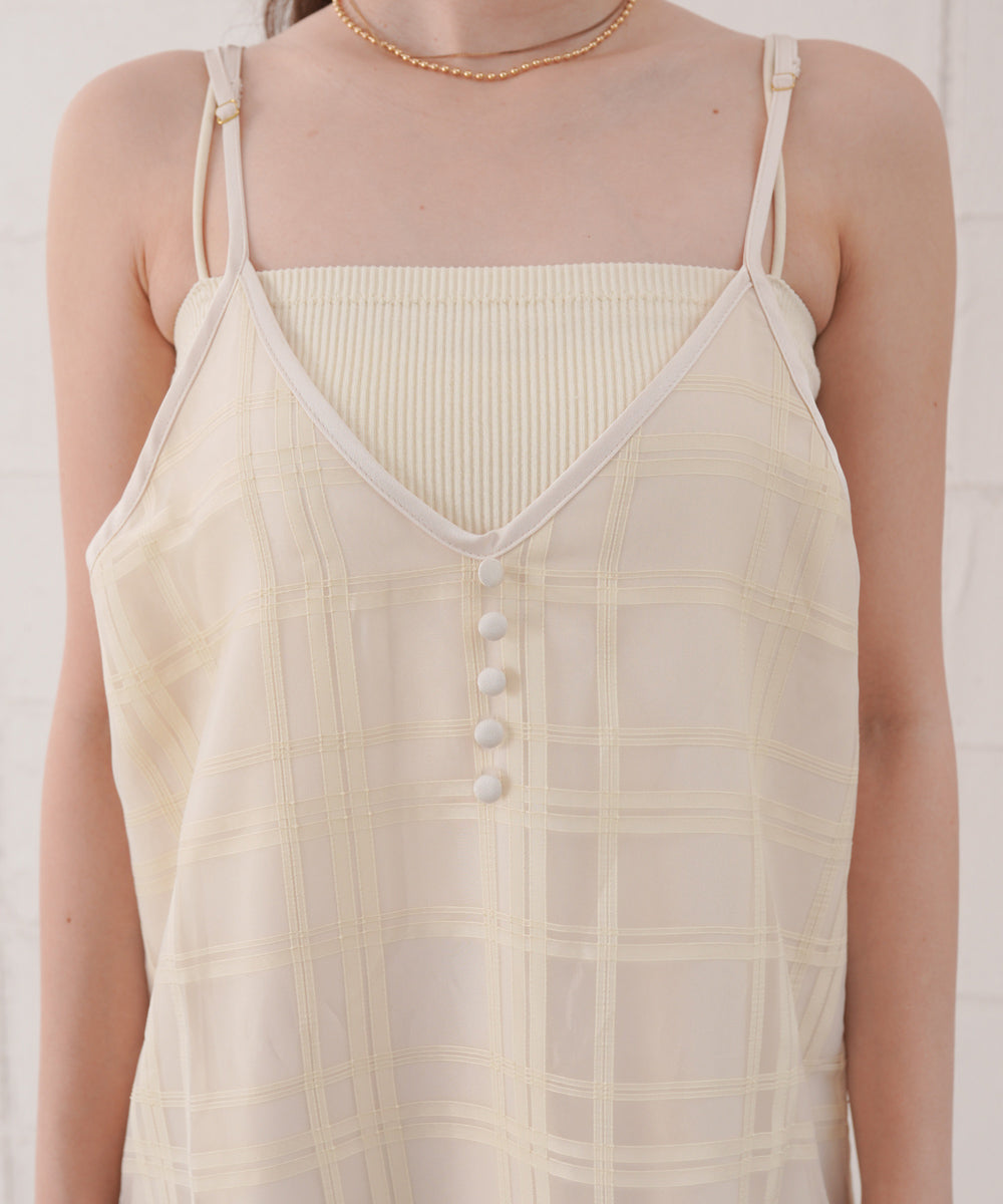 シアーチェックキャミワンピース