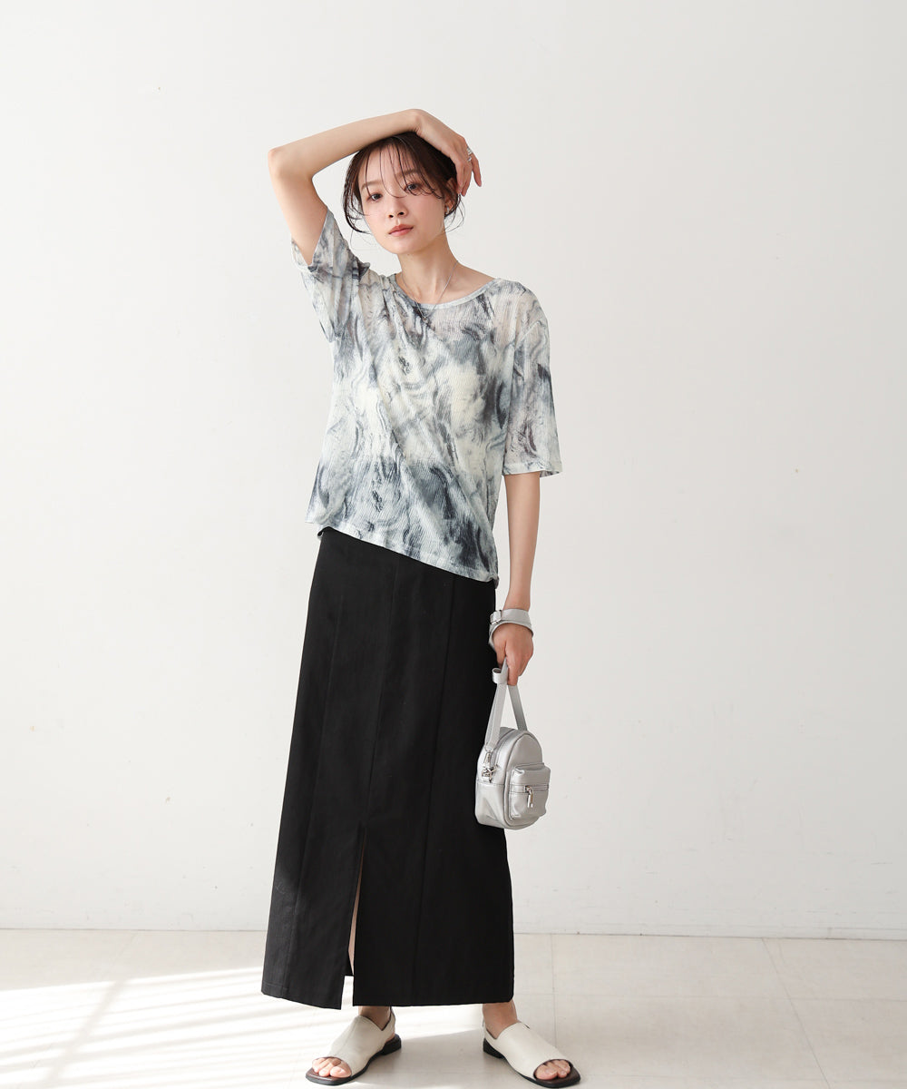 ニュアンスプリントシアーカットソー