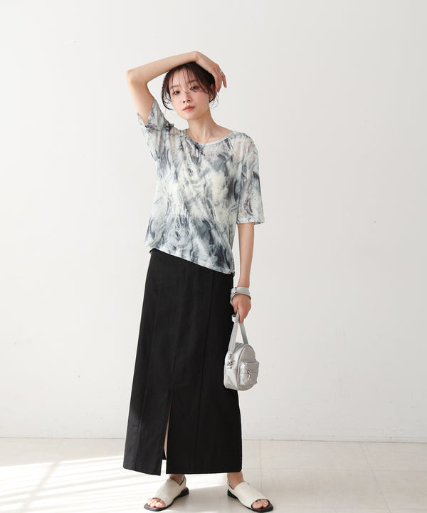 ニュアンスプリントシアーカットソー