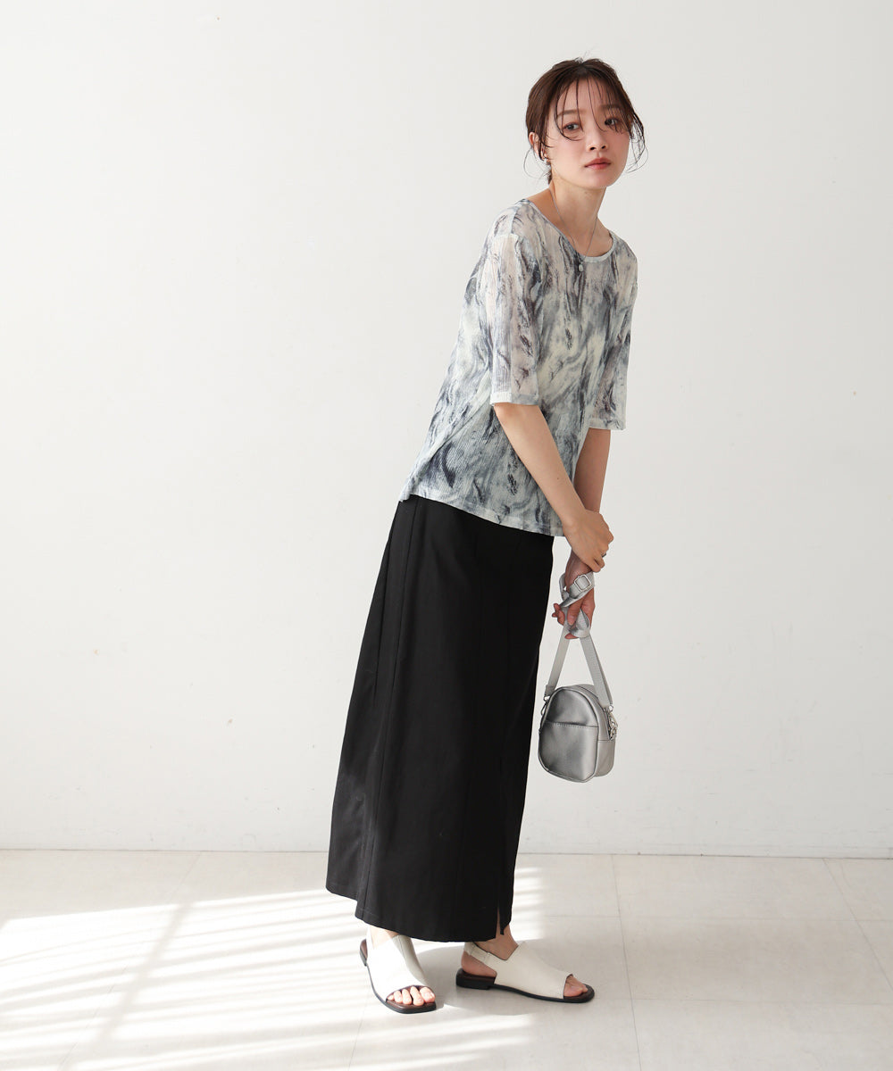 ニュアンスプリントシアーカットソー