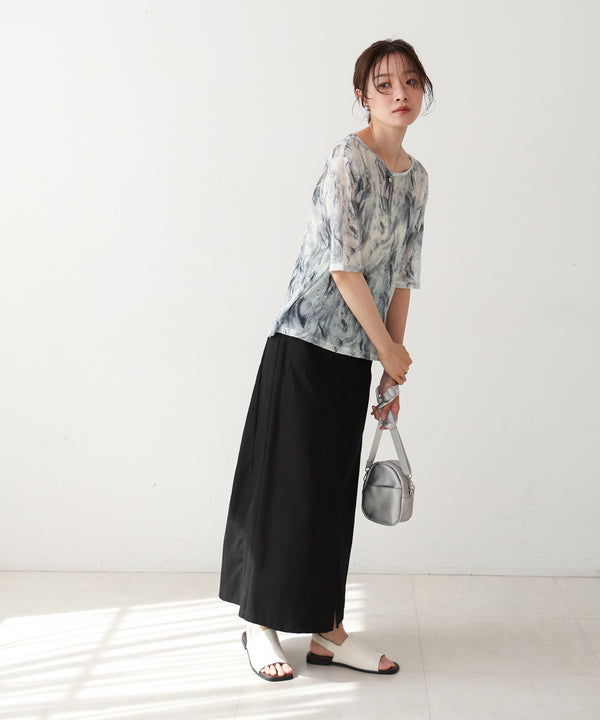 ニュアンスプリントシアーカットソー