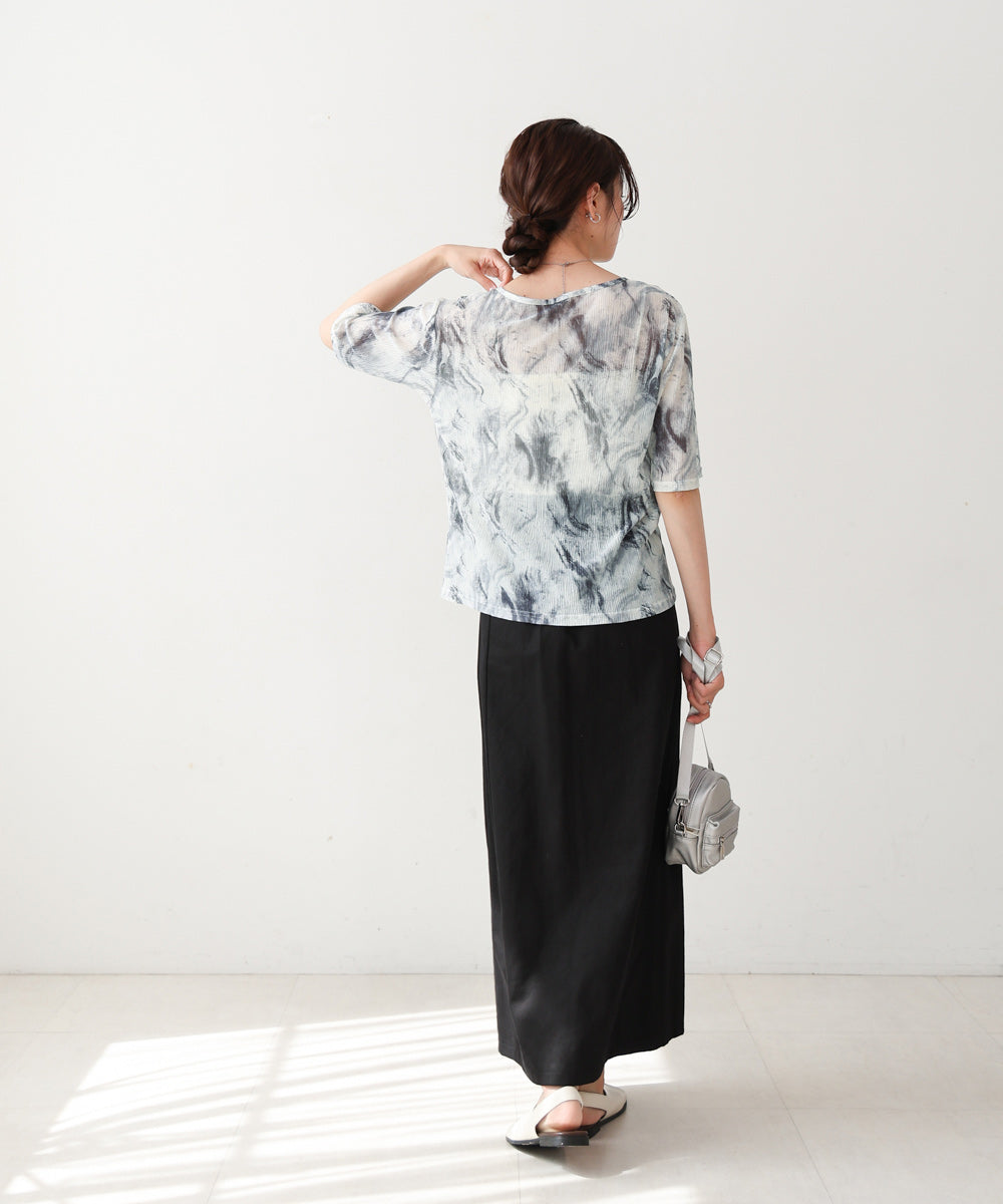 ニュアンスプリントシアーカットソー