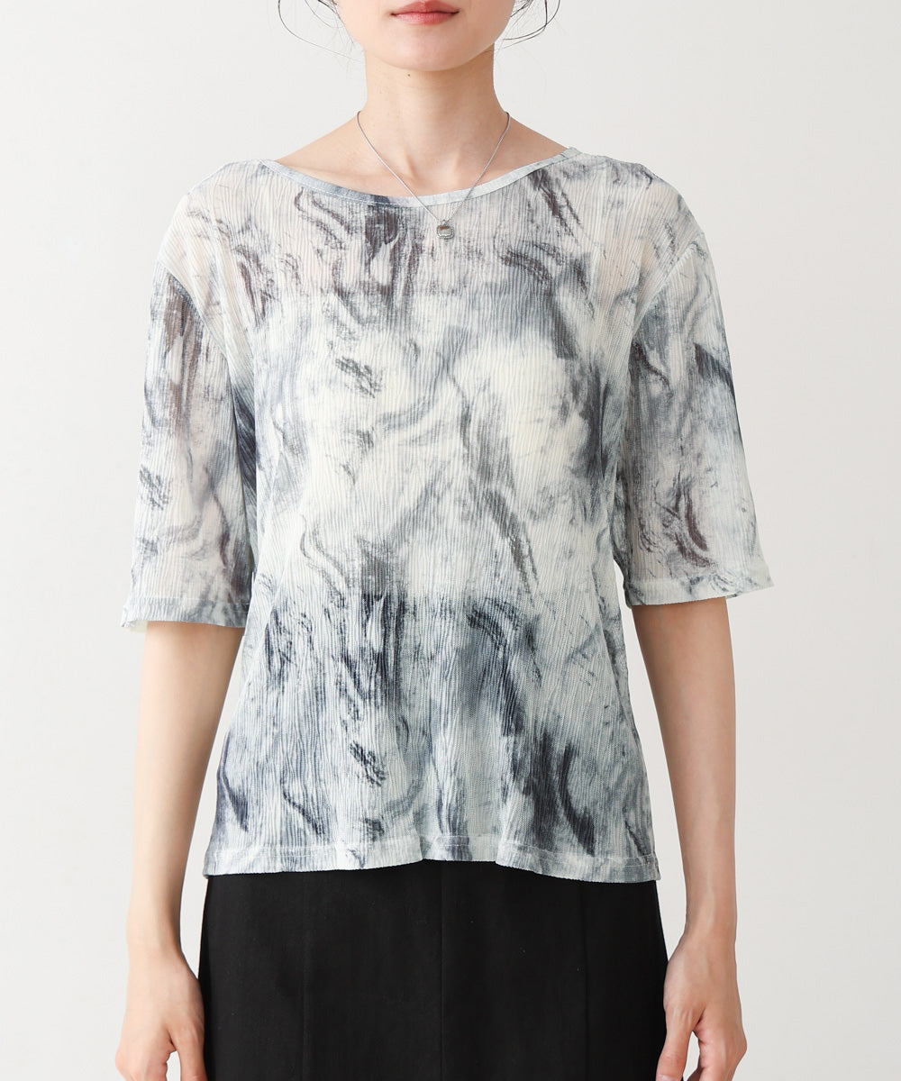 ニュアンスプリントシアーカットソー