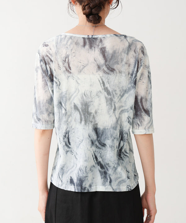 ニュアンスプリントシアーカットソー