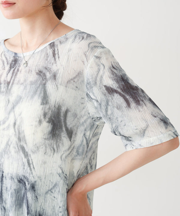 ニュアンスプリントシアーカットソー