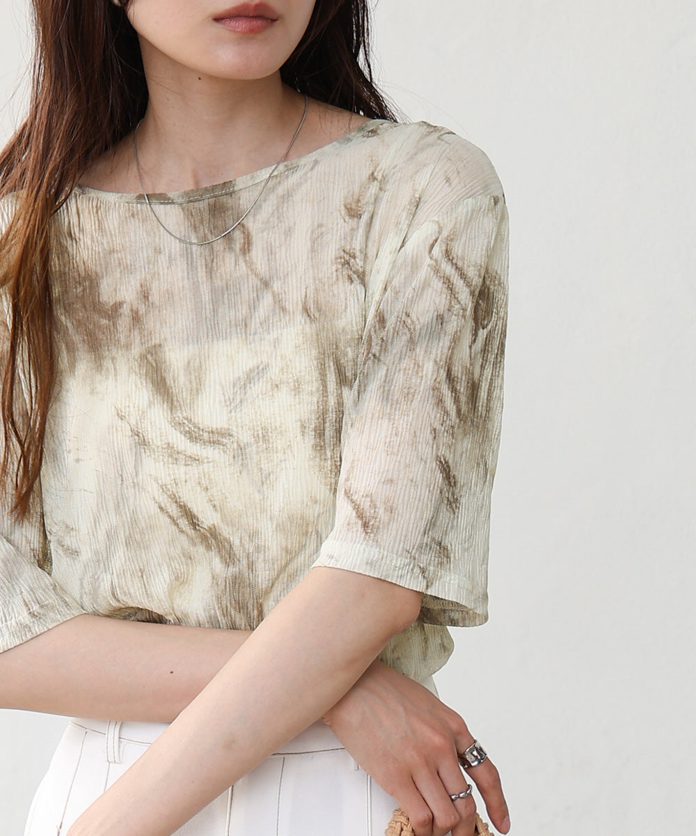 ニュアンスプリントシアーカットソー