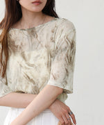 ニュアンスプリントシアーカットソー