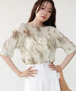 ニュアンスプリントシアーカットソー