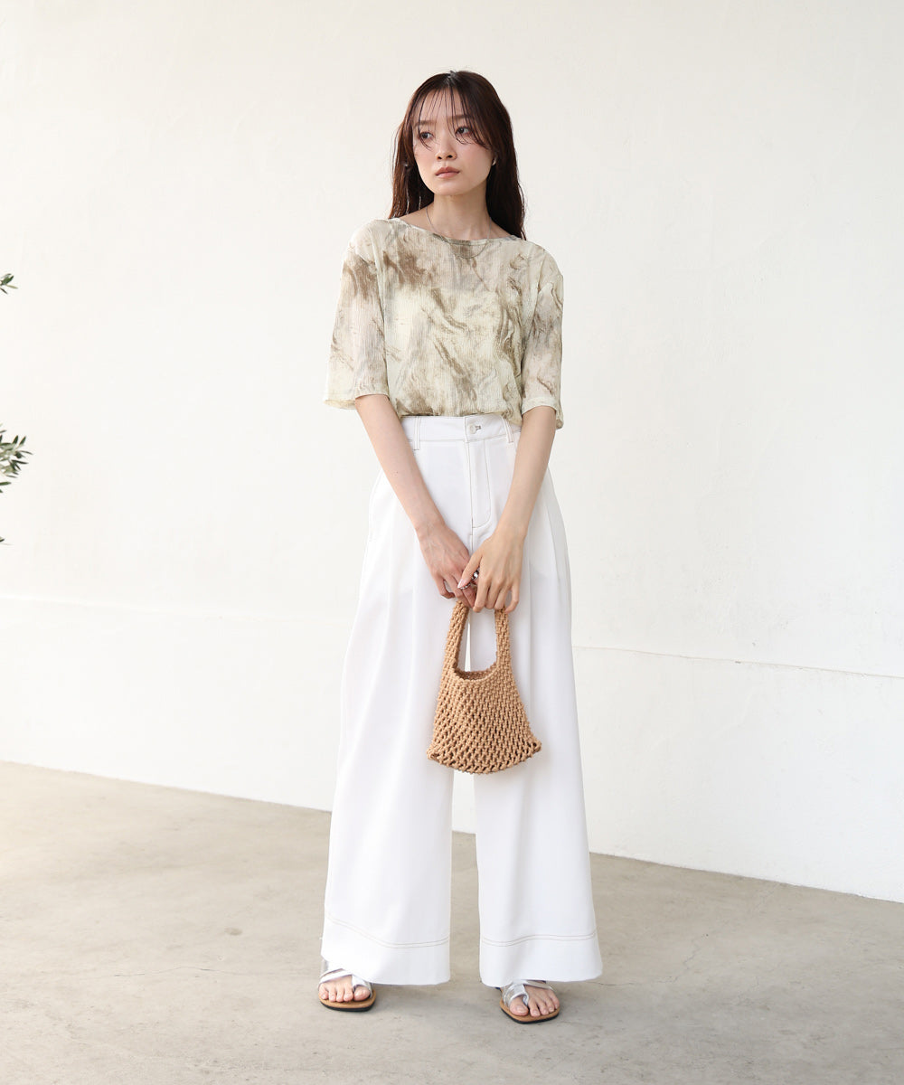 ニュアンスプリントシアーカットソー