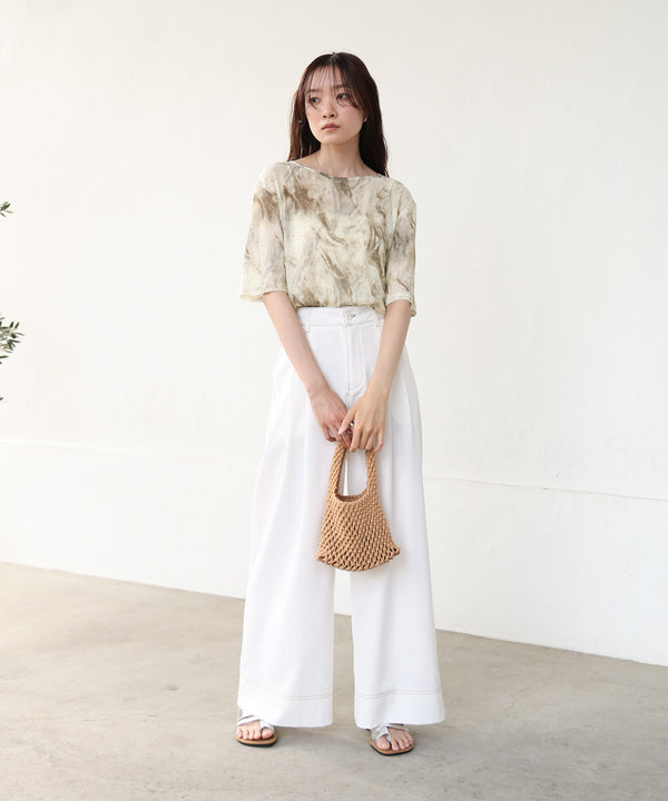 ニュアンスプリントシアーカットソー