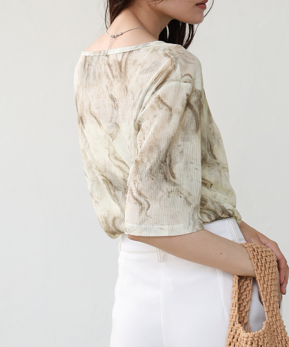 ニュアンスプリントシアーカットソー