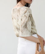 ニュアンスプリントシアーカットソー